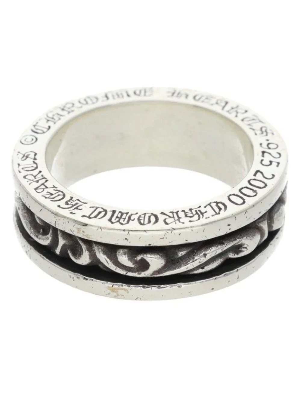 Chrome Hearts Ring Spinner Scroll Silver